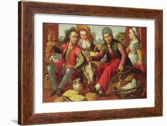 The Poultry Vendors, Signed and Dated 1st September 1563-Joachim Beuckelaer-Framed Giclee Print