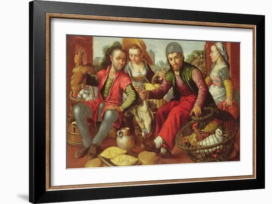 The Poultry Vendors, Signed and Dated 1st September 1563-Joachim Beuckelaer-Framed Giclee Print