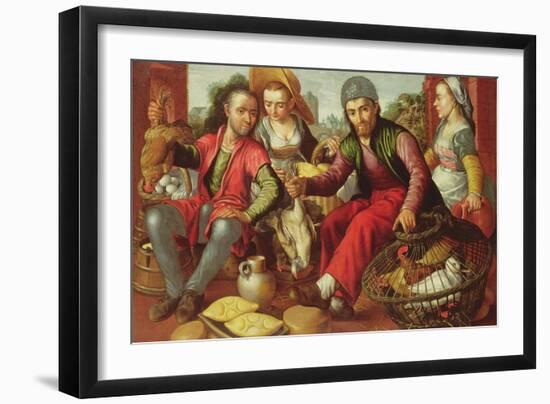 The Poultry Vendors, Signed and Dated 1st September 1563-Joachim Beuckelaer-Framed Giclee Print