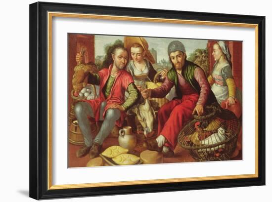 The Poultry Vendors, Signed and Dated 1st September 1563-Joachim Beuckelaer-Framed Giclee Print