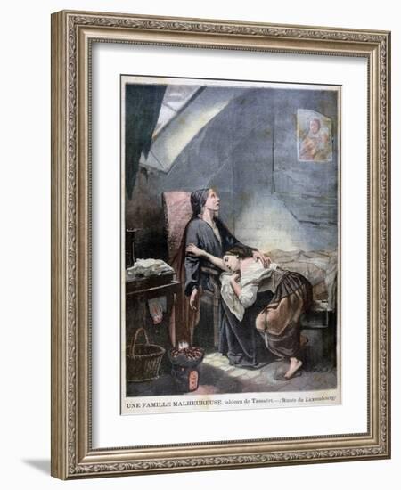 The Poverty-Stricken Family, or the Suicide, 1849-Octave Tassaert-Framed Giclee Print