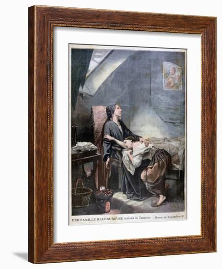 The Poverty-Stricken Family, or the Suicide, 1849-Octave Tassaert-Framed Giclee Print