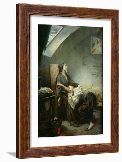 The Poverty-Stricken Family, or the Suicide, 1849-Octave Tassaert-Framed Giclee Print