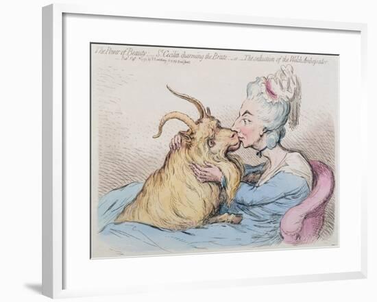 The Power of Beauty: St. Cecilia Charming the Brute-James Gillray-Framed Giclee Print