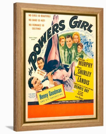 The Powers Girl, Benny Goodman on window card, 1943-null-Framed Stretched Canvas