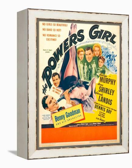 The Powers Girl, Benny Goodman on window card, 1943-null-Framed Stretched Canvas