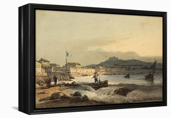 The Praya Grande, Macao, from the South, with St Peter's Fort to the Left, 1830-1845 (W/C on Paper)-George Chinnery-Framed Premier Image Canvas