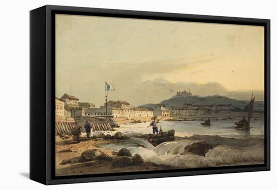 The Praya Grande, Macao, from the South, with St Peter's Fort to the Left, 1830-1845 (W/C on Paper)-George Chinnery-Framed Premier Image Canvas