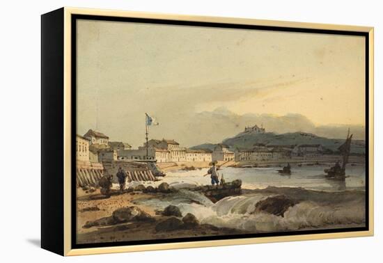 The Praya Grande, Macao, from the South, with St Peter's Fort to the Left, 1830-1845 (W/C on Paper)-George Chinnery-Framed Premier Image Canvas