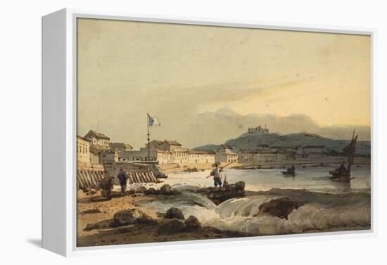 The Praya Grande, Macao, from the South, with St Peter's Fort to the Left, 1830-1845 (W/C on Paper)-George Chinnery-Framed Premier Image Canvas