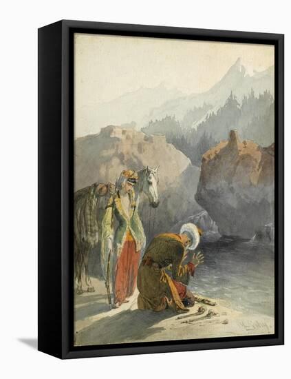 The Prayer (From the Series Scènes Du Caucas)-Mihály Zichy-Framed Premier Image Canvas