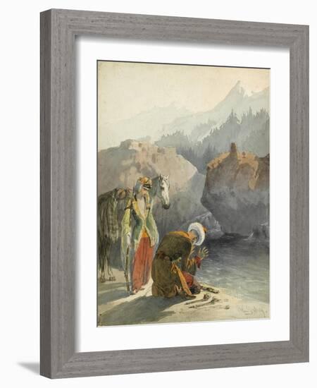 The Prayer (From the Series Scènes Du Caucas)-Mihály Zichy-Framed Giclee Print