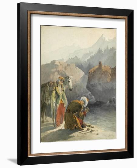 The Prayer (From the Series Scènes Du Caucas)-Mihály Zichy-Framed Giclee Print