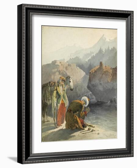 The Prayer (From the Series Scènes Du Caucas)-Mihály Zichy-Framed Giclee Print
