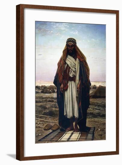 The Prayer in the Desert (Bedouin in Prayer), 1876-Stephen Ussi-Framed Giclee Print