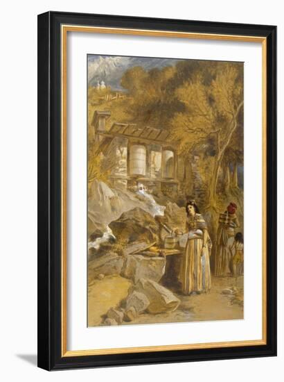 The Praying Cylinders of Thibet, from 'India Ancient and Modern', 1867 (Colour Litho)-William 'Crimea' Simpson-Framed Giclee Print