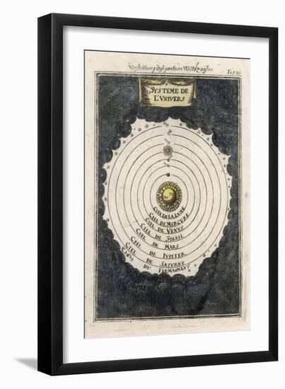 The Pre-Copernican System of the Planets-Alain Manesson Mallet-Framed Art Print