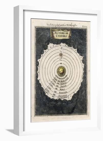 The Pre-Copernican System of the Planets-Alain Manesson Mallet-Framed Art Print