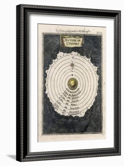 The Pre-Copernican System of the Planets-Alain Manesson Mallet-Framed Art Print