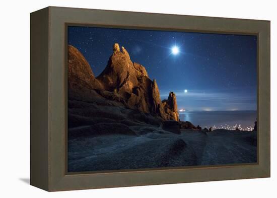 The Pre-Inca, Chiripa Culture, Horca Del Inca Ruins at Night Near Copacabana-Alex Saberi-Framed Premier Image Canvas