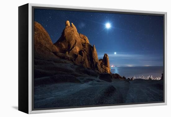 The Pre-Inca, Chiripa Culture, Horca Del Inca Ruins at Night Near Copacabana-Alex Saberi-Framed Premier Image Canvas