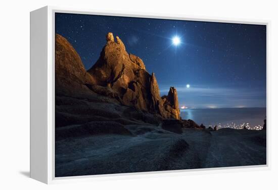 The Pre-Inca, Chiripa Culture, Horca Del Inca Ruins at Night Near Copacabana-Alex Saberi-Framed Premier Image Canvas