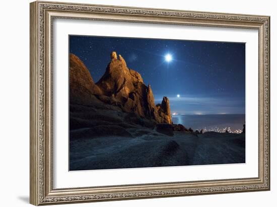 The Pre-Inca, Chiripa Culture, Horca Del Inca Ruins at Night Near Copacabana-Alex Saberi-Framed Photographic Print