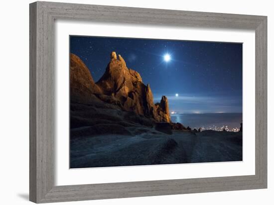 The Pre-Inca, Chiripa Culture, Horca Del Inca Ruins at Night Near Copacabana-Alex Saberi-Framed Photographic Print