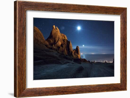 The Pre-Inca, Chiripa Culture, Horca Del Inca Ruins at Night Near Copacabana-Alex Saberi-Framed Photographic Print