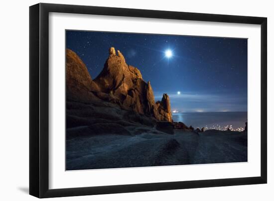 The Pre-Inca, Chiripa Culture, Horca Del Inca Ruins at Night Near Copacabana-Alex Saberi-Framed Photographic Print