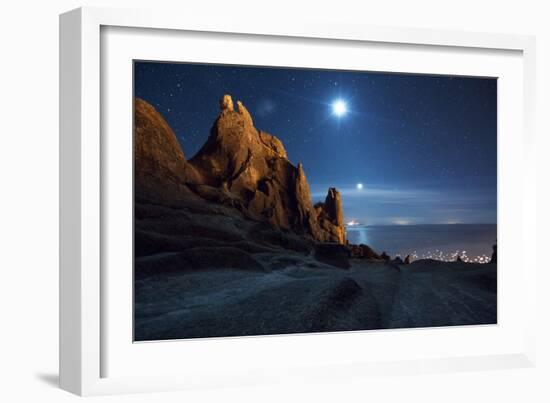 The Pre-Inca, Chiripa Culture, Horca Del Inca Ruins at Night Near Copacabana-Alex Saberi-Framed Photographic Print