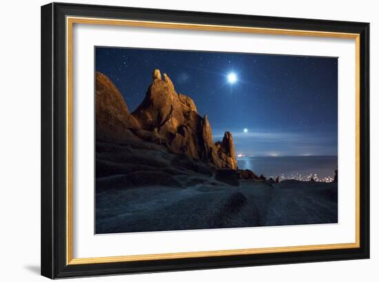 The Pre-Inca, Chiripa Culture, Horca Del Inca Ruins at Night Near Copacabana-Alex Saberi-Framed Photographic Print