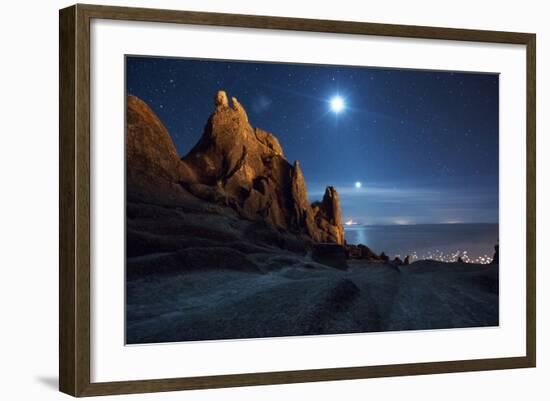 The Pre-Inca, Chiripa Culture, Horca Del Inca Ruins at Night Near Copacabana-Alex Saberi-Framed Photographic Print