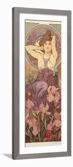 The Precious Stones: Amethyst, 1900-Alphonse Mucha-Framed Giclee Print