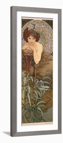 The Precious Stones: Emerald, 1900-Alphonse Mucha-Framed Giclee Print