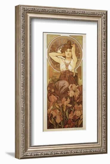 The Precious Stones: L'Amethyste-Alphonse Mucha-Framed Premium Giclee Print