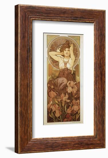 The Precious Stones: L'Amethyste-Alphonse Mucha-Framed Premium Giclee Print