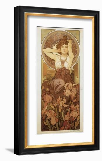 The Precious Stones: L'Amethyste-Alphonse Mucha-Framed Premium Giclee Print