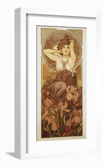 The Precious Stones: L'Amethyste-Alphonse Mucha-Framed Premium Giclee Print