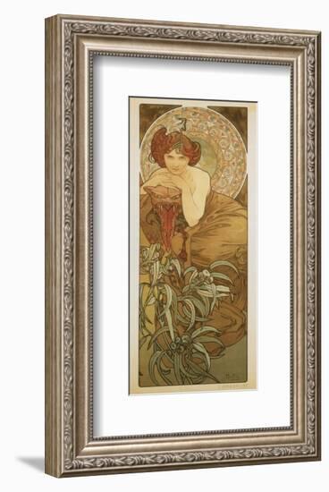 The Precious Stones: L'Emeraude-Alphonse Mucha-Framed Premium Giclee Print