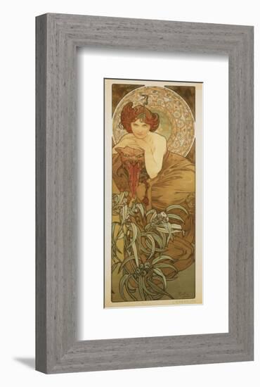 The Precious Stones: L'Emeraude-Alphonse Mucha-Framed Premium Giclee Print