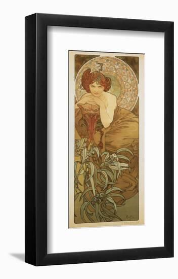 The Precious Stones: L'Emeraude-Alphonse Mucha-Framed Premium Giclee Print