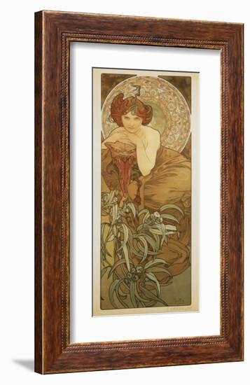 The Precious Stones: L'Emeraude-Alphonse Mucha-Framed Premium Giclee Print