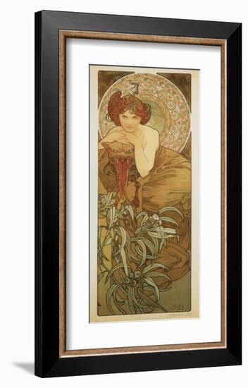 The Precious Stones: L'Emeraude-Alphonse Mucha-Framed Premium Giclee Print