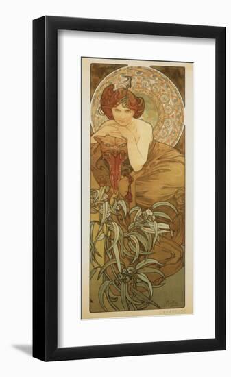 The Precious Stones: L'Emeraude-Alphonse Mucha-Framed Premium Giclee Print