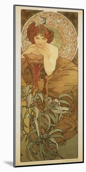 The Precious Stones: L'Emeraude-Alphonse Mucha-Mounted Premium Giclee Print