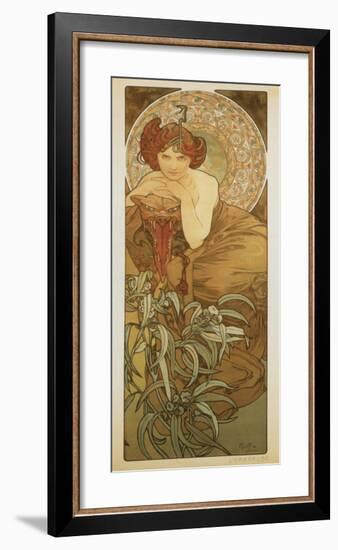 The Precious Stones: L'Emeraude-Alphonse Mucha-Framed Premium Giclee Print