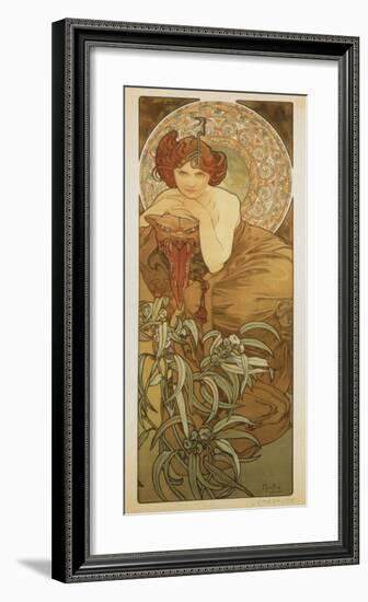 The Precious Stones: L'Emeraude-Alphonse Mucha-Framed Premium Giclee Print