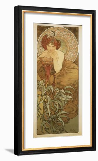 The Precious Stones: L'Emeraude-Alphonse Mucha-Framed Premium Giclee Print