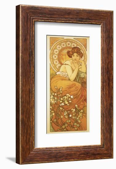 The Precious Stones: La Topaze-Alphonse Mucha-Framed Premium Giclee Print